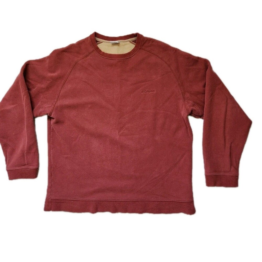 VTG Columbia Crewneck Sweatshirt Mens XL Red Spell Out Logo Outdoor Pullover GUC